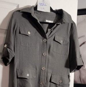 Button down grey dress....